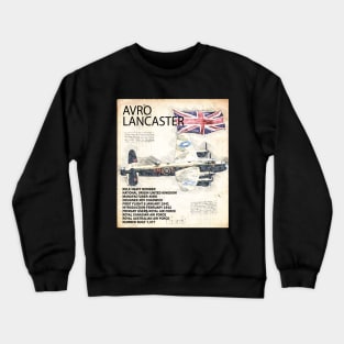 Lancaster Bomber Airplane RAF Aircraft WW2 Plane Aeroplane Crewneck Sweatshirt